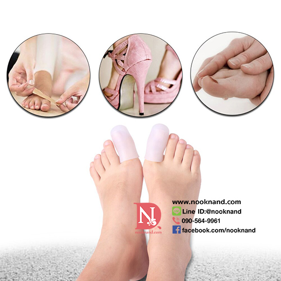 ٻҾ3 ͧԹ : (»Դ)͡⤹һͧѹúҴ纹White Silicone Gel Protective Big Toe Caps Soft Cushion Protector Calluse